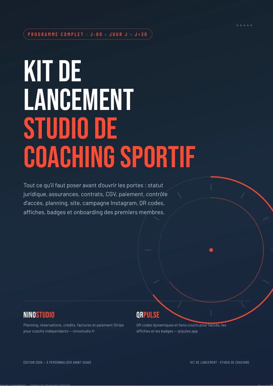 Couverture du guide : Kit de lancement d’un studio de coaching sportif, Nino Studio
